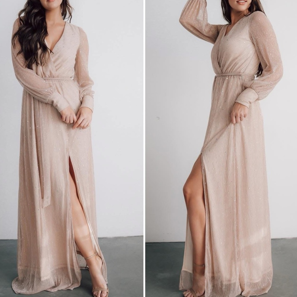 Baltic Born Plus Size Abigail Sparkle Dress in Champagne